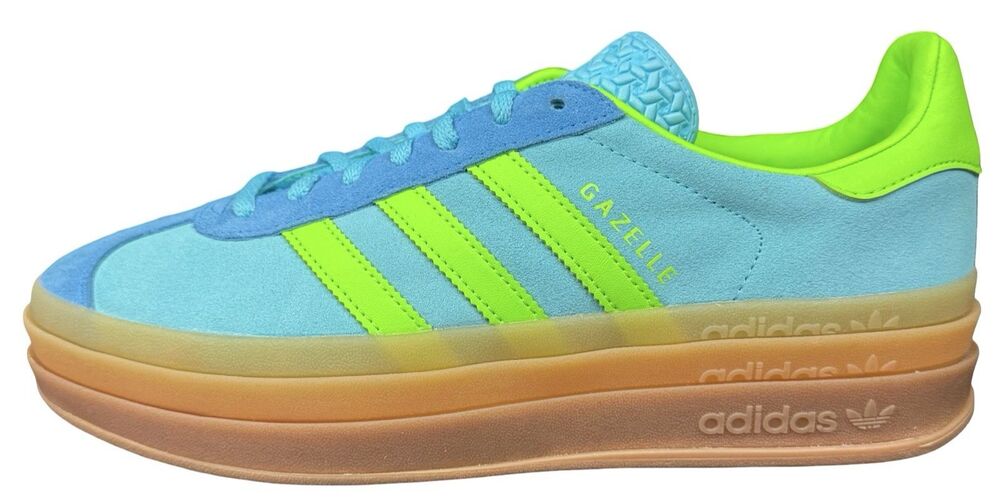 Adidas Gazelle Womens Size 10.5 Sneakers Shoes Suede Blue Glow Solar JS3896 New